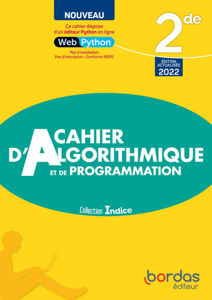 Εικόνα της Cahier d'Algorithmique et de Programmation - Indice Maths 2de (Ed. 2022)