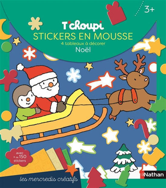 Picture of T'choupi : stickers en mousse, 4 tableaux à décorer : Noël